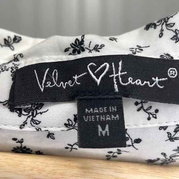 Velvet Heart Women's Long Sleeve Floral Print Shirt Blouse Button Down Hi Low - Picture 8 of 9